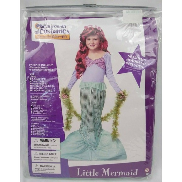 California Costumes Little Mermaid Girls Small 6-8 Sea Princess Halloween New - Picture 1 of 4